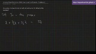 Word Problems With Fractional Coefficients: Problem 2