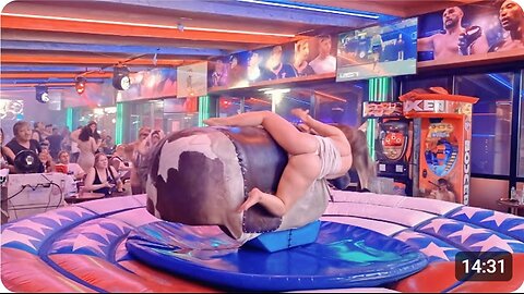 Epic Fail! Benidorm Bull Ride Gone Wrong | Must-See Mechanical Bull Mishap in Spain