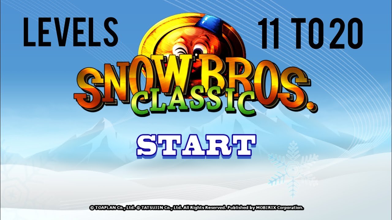 Arcade Game:- "Snow Bros" Classic (11 to 20) Levels