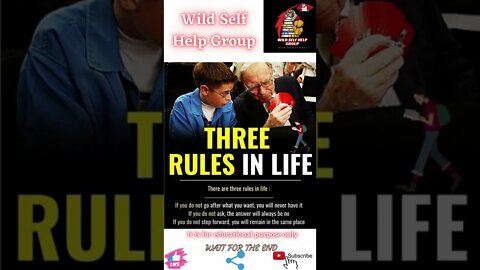 🔥Three rules in life🔥#shorts🔥#wildselfhelpgroup🔥20 May 2022🔥