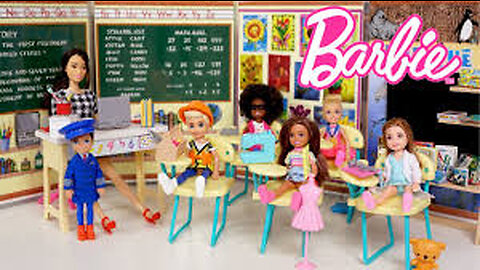 barbe doll in classroom indian daily routine work part1