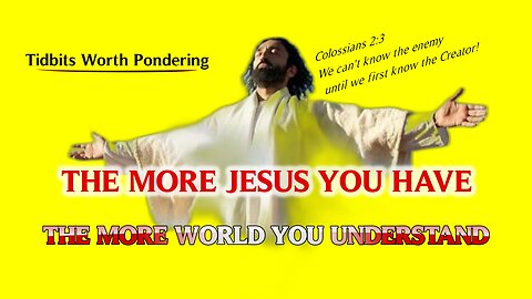 THE MORE JESUS YOU HAVE THE MORE WORLD YOU UNDERSTAND