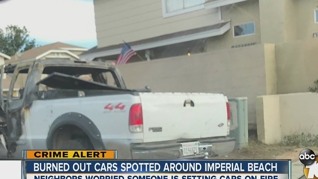 Burned out cars spotted around Imperial Beach