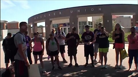 University of North Iowa, Cedar Falls- Open air preacher's eye view