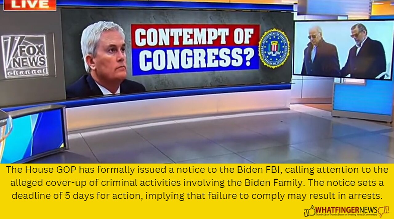The House GOP has formally issued a notice to the Biden FBI, calling attention