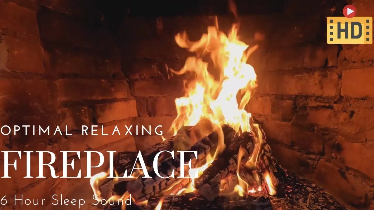 Optimal Relaxing Fireplace Sound | 6 Hours with Burning Logs and Crackling Fire Sounds for Sleep