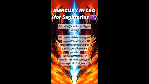 MERCURY in LEO for SAGITTARIUS ♐️(9th house) #sagittarius #learning #growth #astrology #tarotary