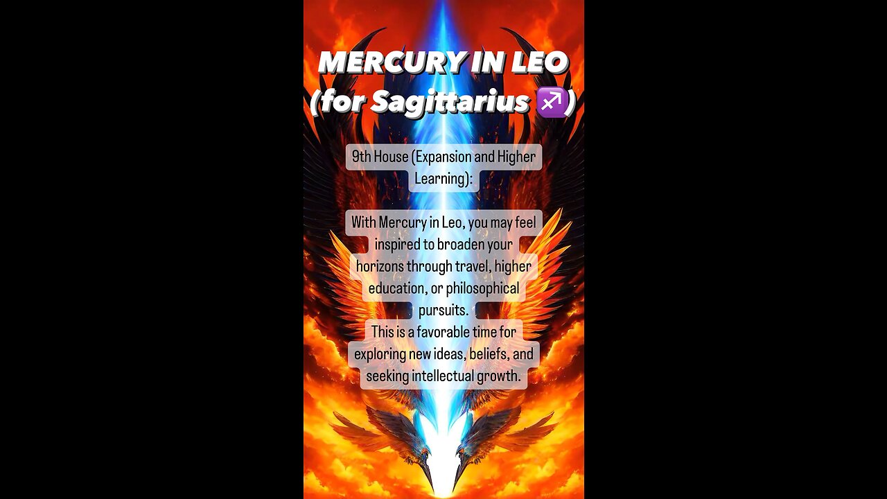 MERCURY in LEO for SAGITTARIUS ♐️(9th house) #sagittarius #learning #growth #astrology #tarotary