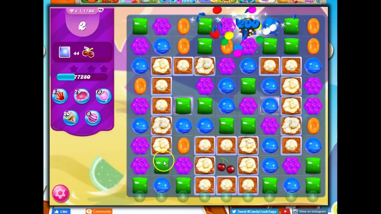 Candy Crush Level 1700 Talkthrough, 27 Moves 0 Boosters