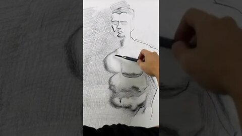 Male Torso Drawing ✍️ Using Black Pencil