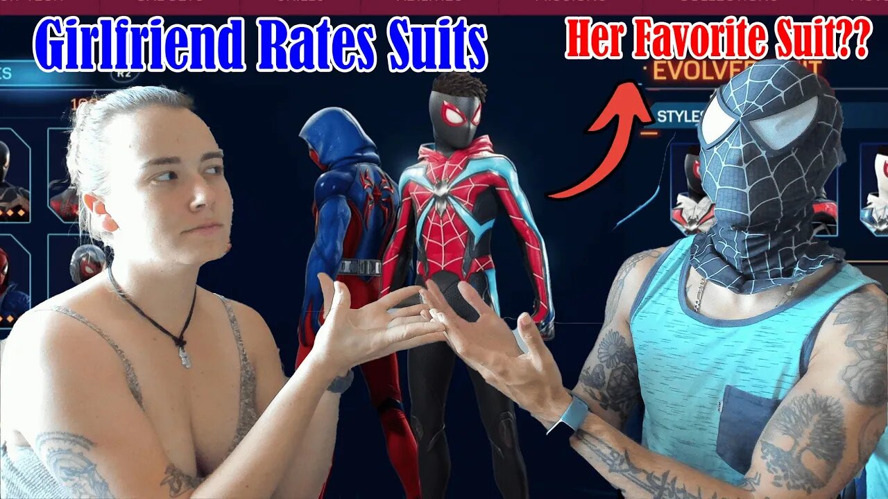 MY GIRLFRIEND RATES SPIDERMAN 2 SUITS!!