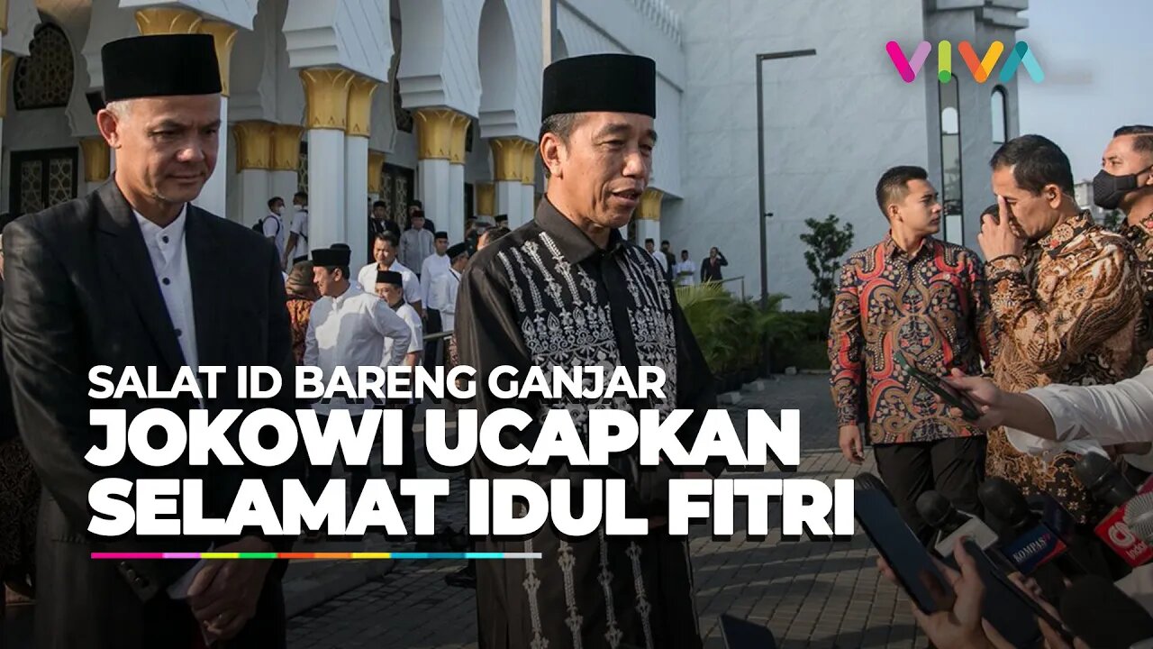 Ucapan Selamat Idul Fitri dari Jokowi Usai Salat Id Bareng Ganjar