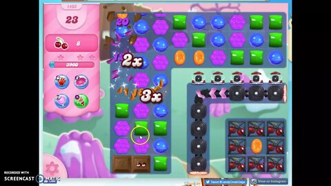 Candy Crush Level 1463 Audio Talkthrough, 2 Stars 0 Boosters