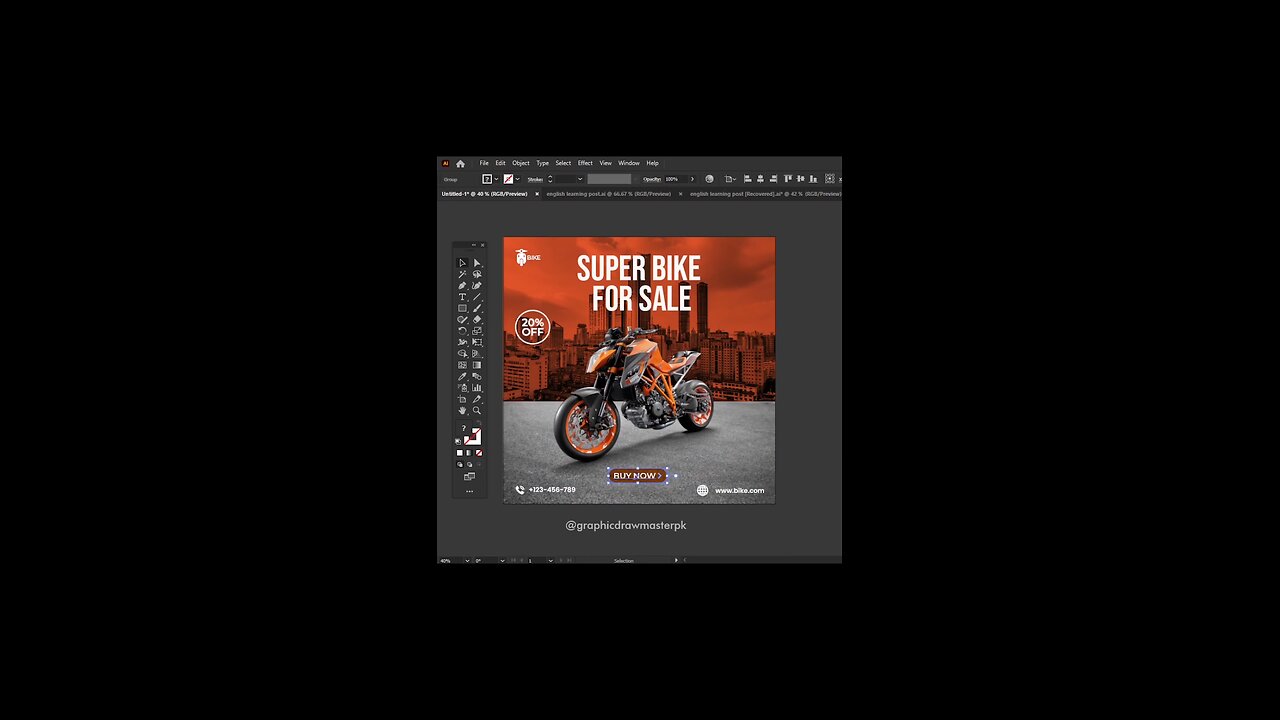 How to create a bike Post & template design in Adobe illustrator // tricks and helping topic