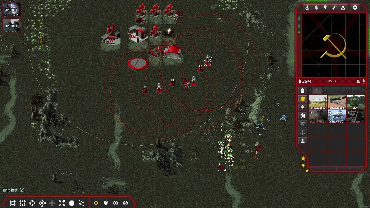 OpenRA Combined Arms; skirmish mode, Acid Reign; Russia vs Scrin, 10min timer... & down to the wire!