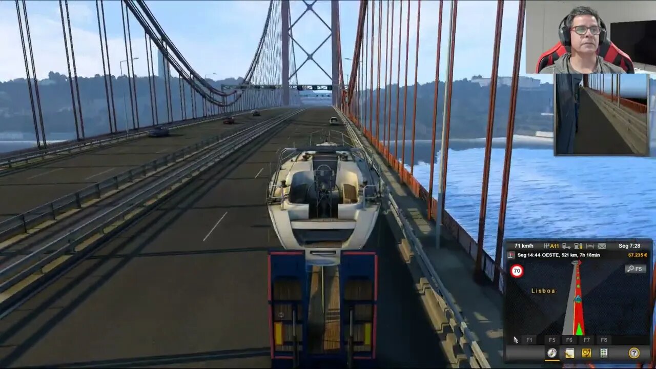 EURO TRUCK SIMULATOR 2 #3 LISBOA SEVILHA TRANSPORTAMOS UM VELEIRO ATÉ ESPANHA