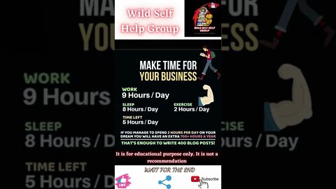 🔥Make time for your business🔥#shorts🔥#wildselfhelpgroup🔥7 May 2022🔥
