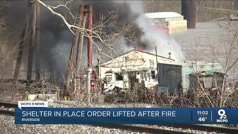 Barge catches fire along Ohio River