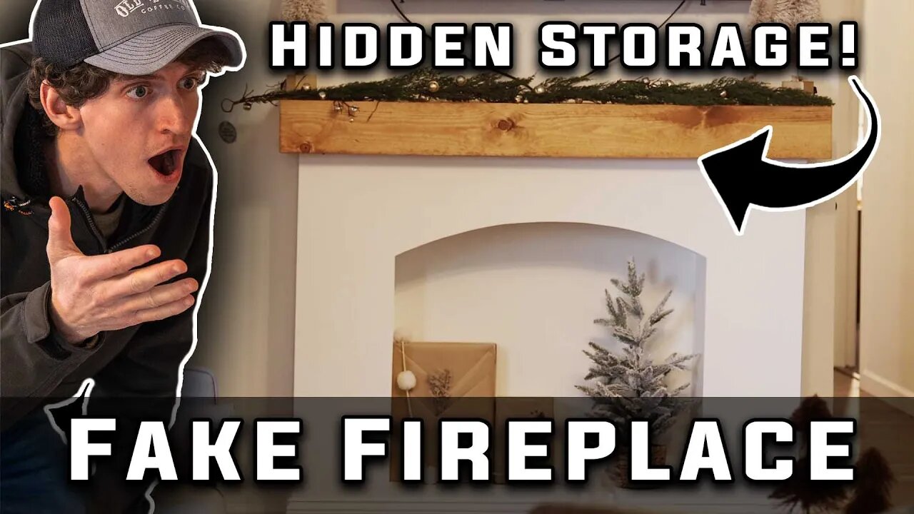 Build Process of Fake Fireplace with HIDDEN STORAGE!