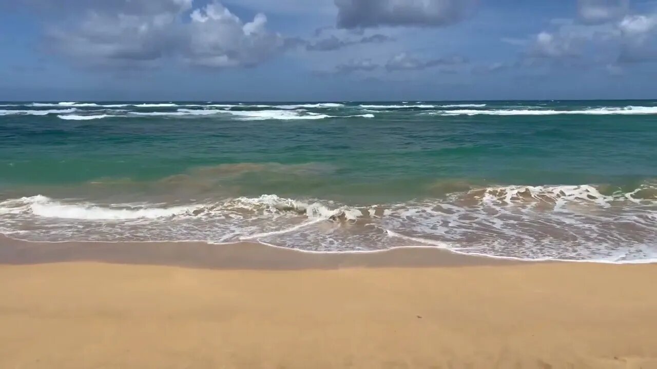 Ocean Waves and winds at Hawaii Kauai beaches in the summer.