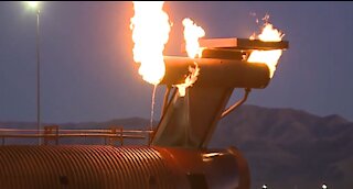 Fire crews performing emergency training at Nellis Air Force Base