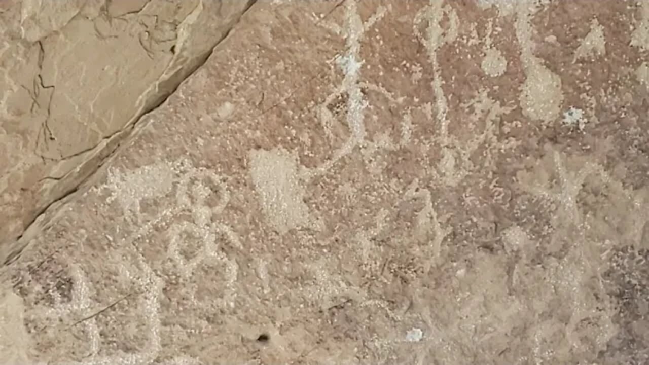 Petroglyph Panel On Side Of Road Colorado, Utah Border, Live