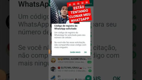 ESTÃO TENTANDO CLONAR MEU WHATSAPP