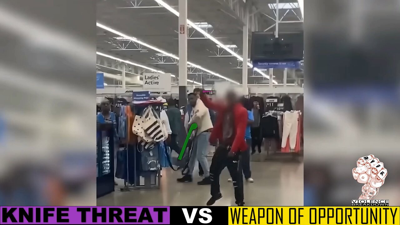 Veteran versus knife-wielding man in Walmart | Weapons of opportunity | Real Violence For Knowledge