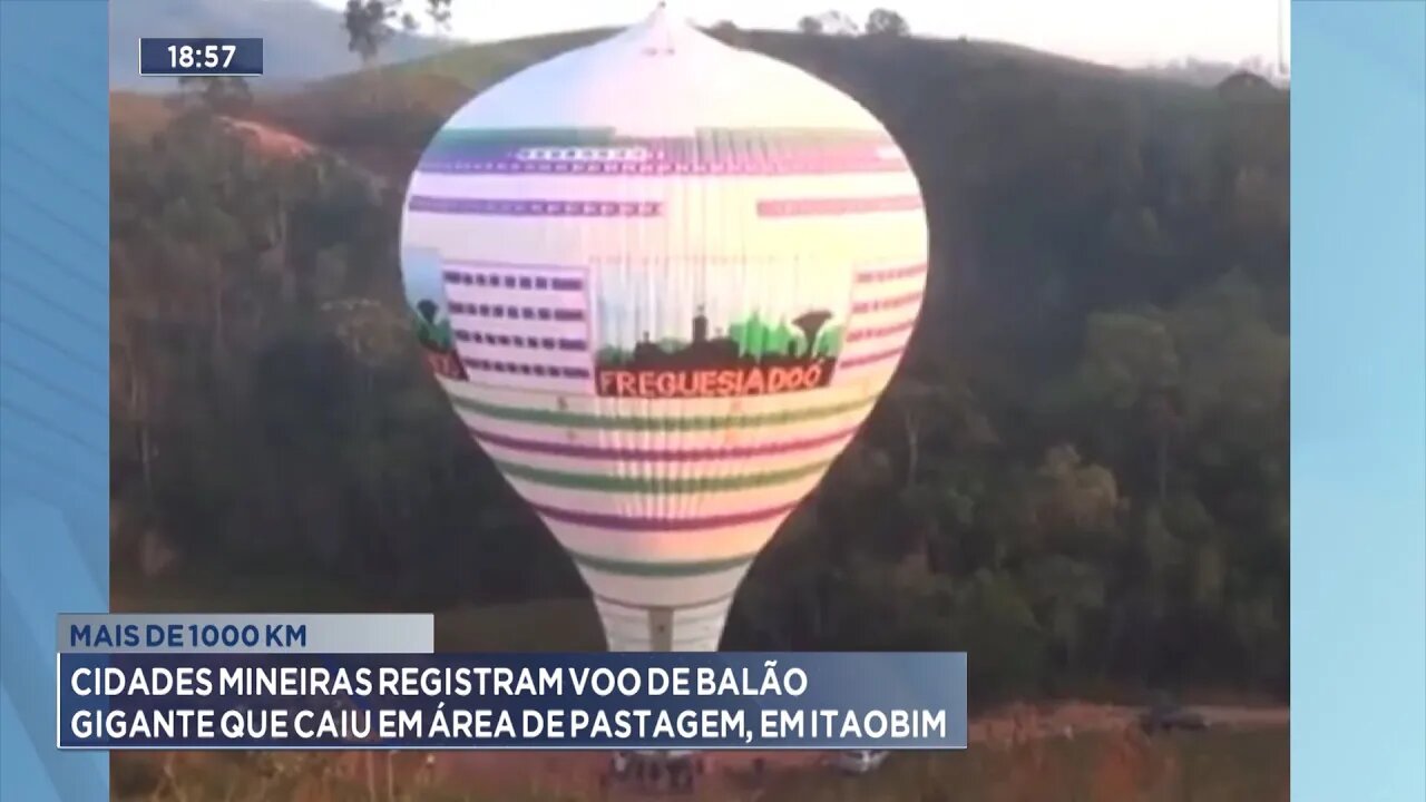 Mais de 1000 Km: Cidades Mineiras Registram Voo de Balão Gigante que Caiu em Itaobim.