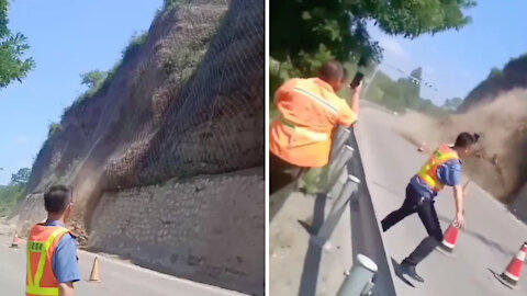 A major landslide along the way