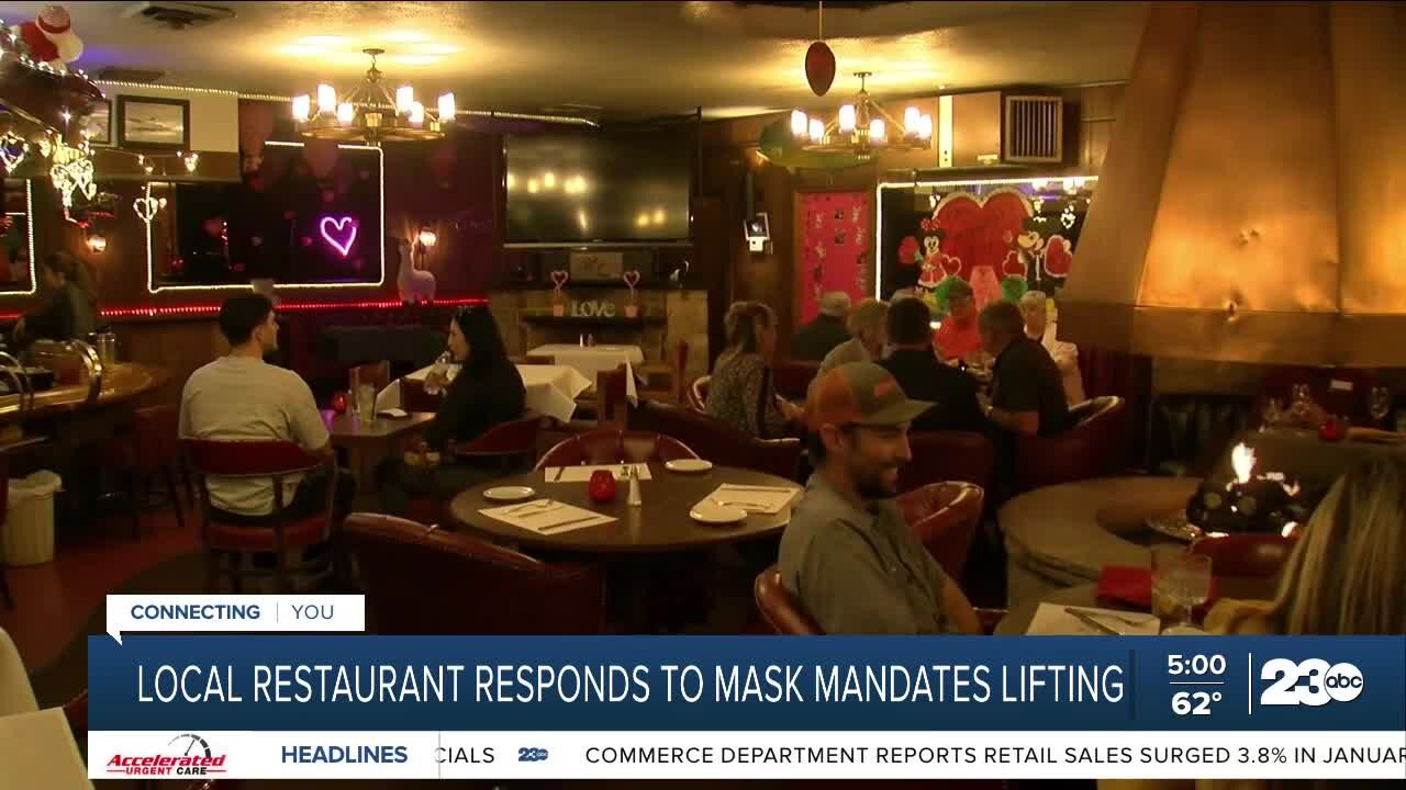 Bakersfield restaurant responds to mask mandate being lifted