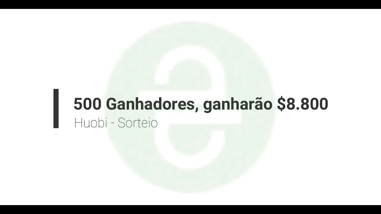 Finalizado - Airdrop - Huobi - Sorteio de $8.800 para 500 pessoas