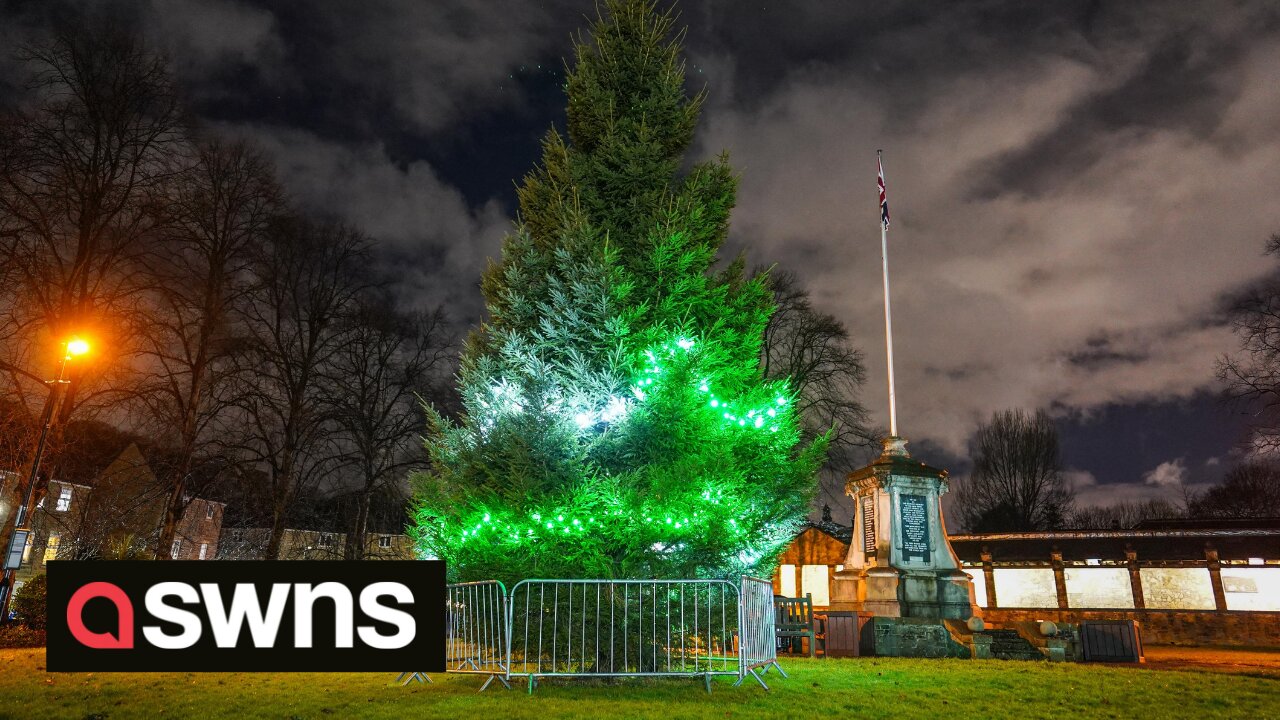 UK town's Christmas tree branded 'shambles' after only bottom half decorated due to safety concerns