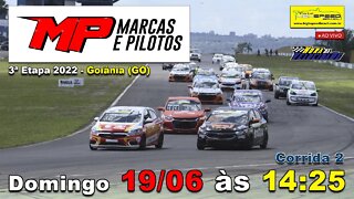 CAMPEONATO CENTRO OESTE DE MARCAS E PILOTOS | Corrida 2 | 3ª Etapa 2022 - Goiânia (GO) | Ao Vivo