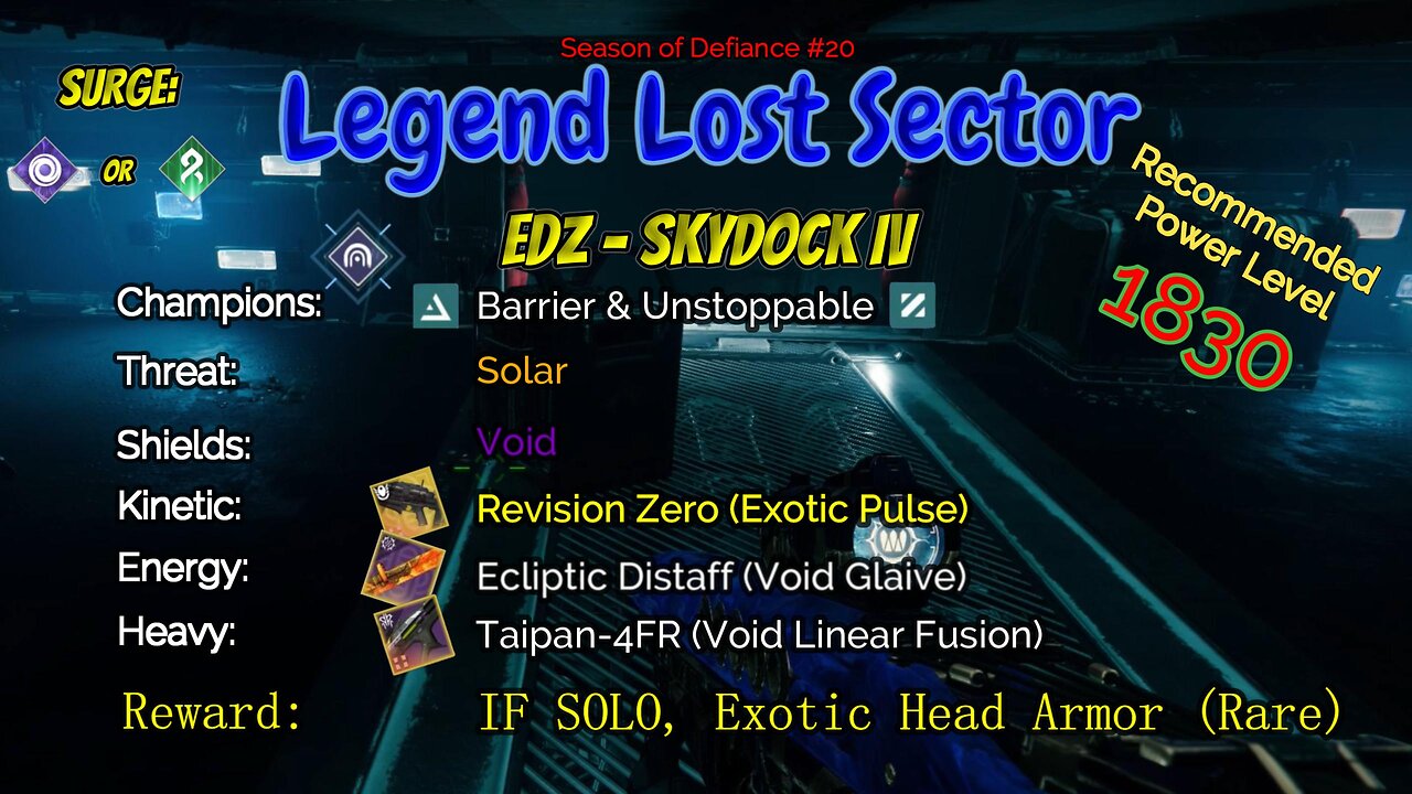 Destiny 2 Legend Lost Sector: EDZ - Skydock IV on my Titan 4-17-23