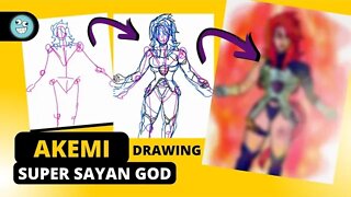 AKEMI SUPER SAYAN GOD | MINHA SAYAJIN #dragonball #drawing