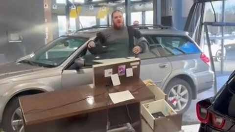 Man Plows Through A Car Dealship Storefront After They Refused To Take The Car Back And Refund Him