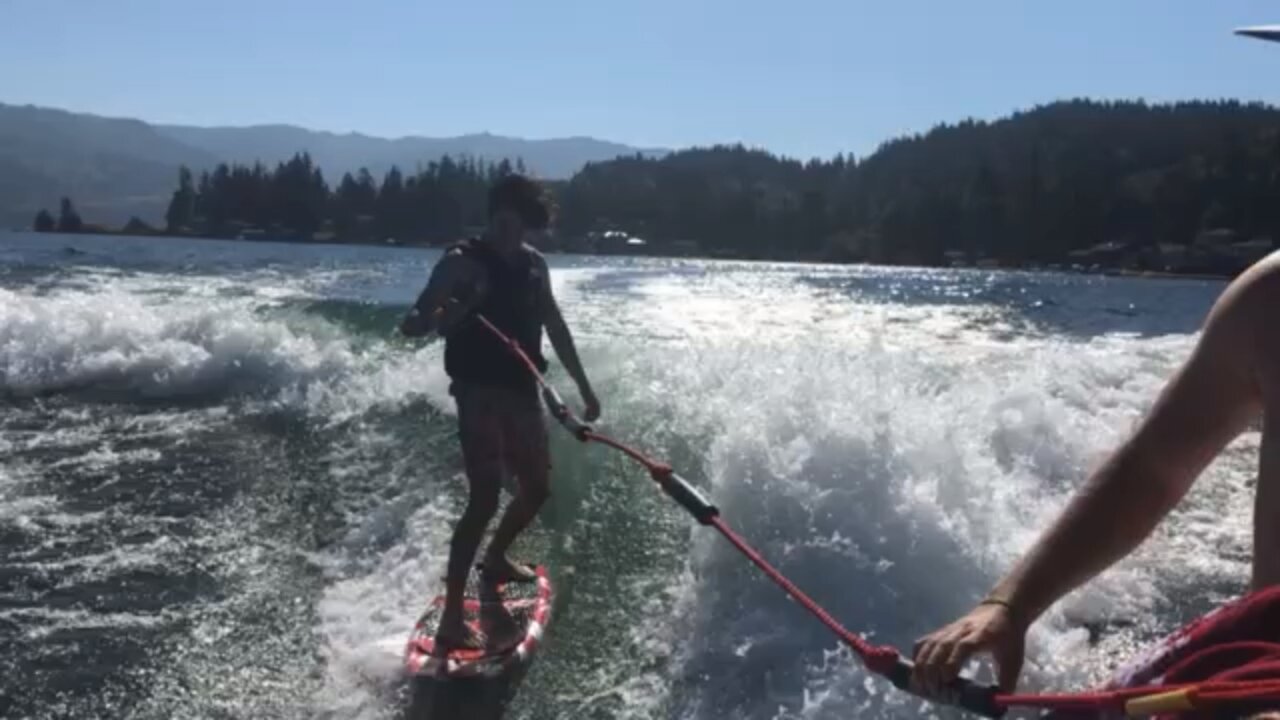 Alan’s first wake surf