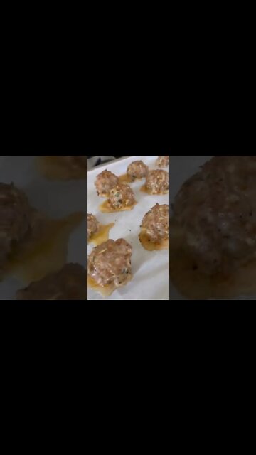 Meatball salad with roasted red pepper dressing. #shorts