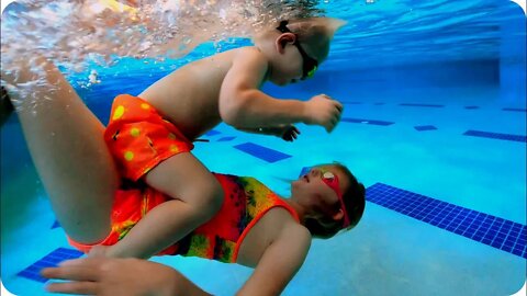 Swimming with my little Brother Clarke