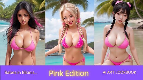 Babes in Bikinis - Pink Edition (AI Generated Art Lookbook)