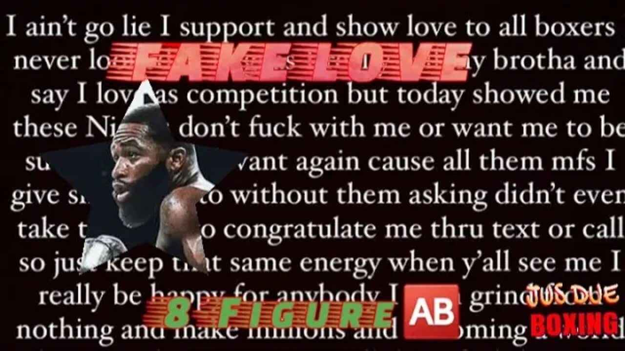 8-FIGURE 🆎️ WHY NO LOVE 💔 SHOWN ONLY HATE? 🆎️ HAS MESSAGE TO BOXING WORLD 🌎 #TWT