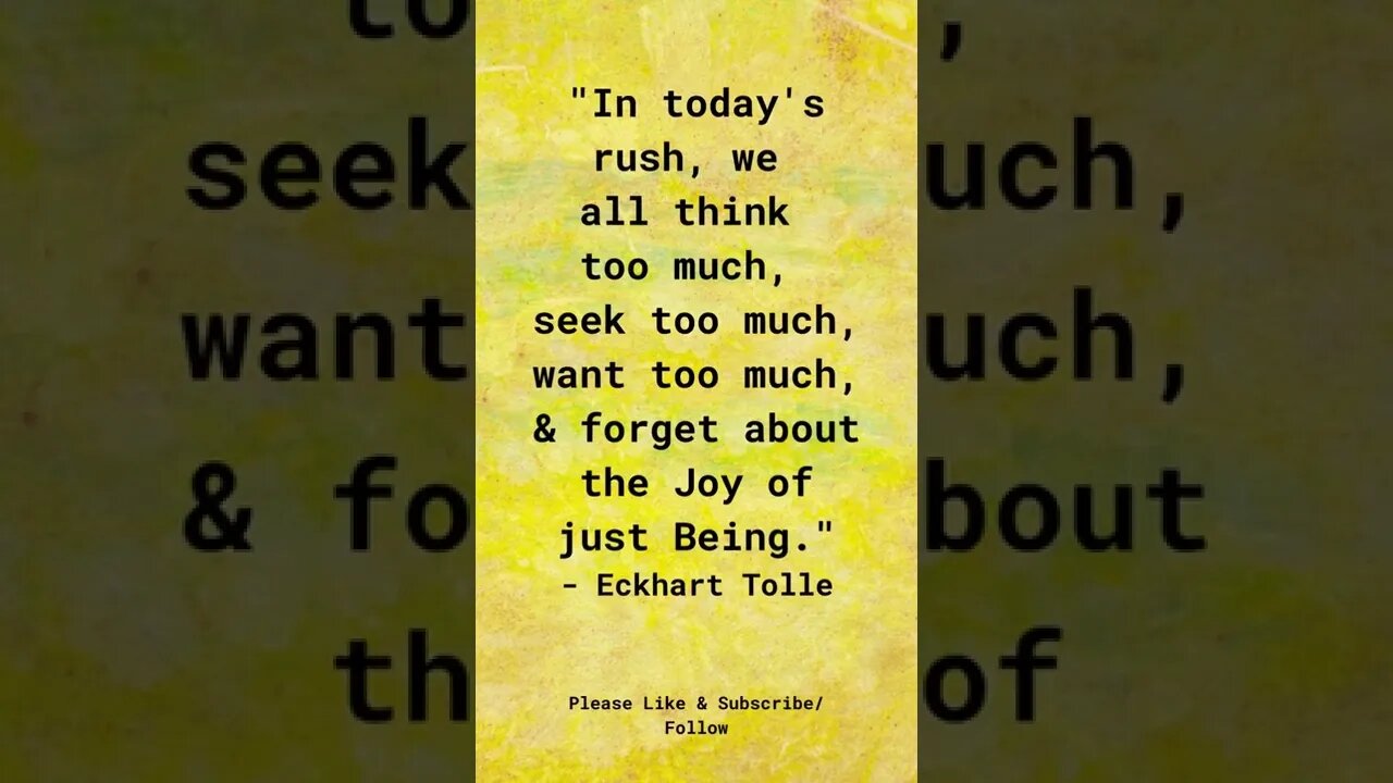 The Joy of Being