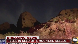 Teens rescued off mountain after getting stuck in Scottsdale
