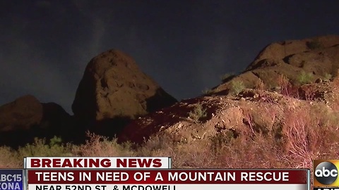 Teens rescued off mountain after getting stuck in Scottsdale