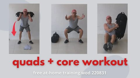 Free At Home Workout (QUADS AND CORE 10:00 AMRAP)