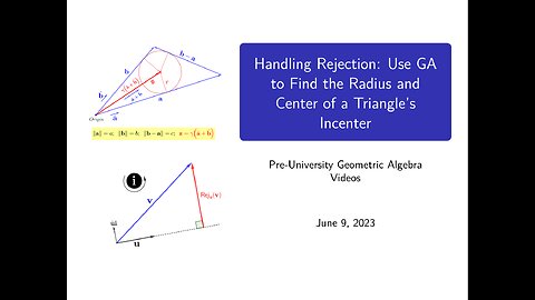 Handling Rejection! Using Geometric Algebra to Find the Incircle of a Triangle