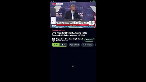 Trump speech Las Vegas 27/01/2024 part 3- live cut off from Rumble and youtube ?