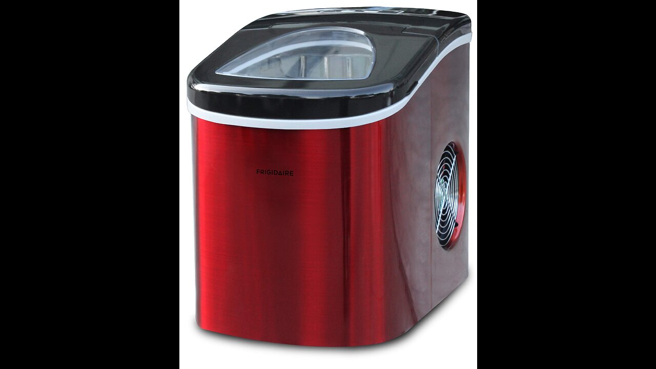 Frigidaire EFIC117-SSRED-COM Stainless Steel Ice Maker, 26lb per day, RED STAINLESS