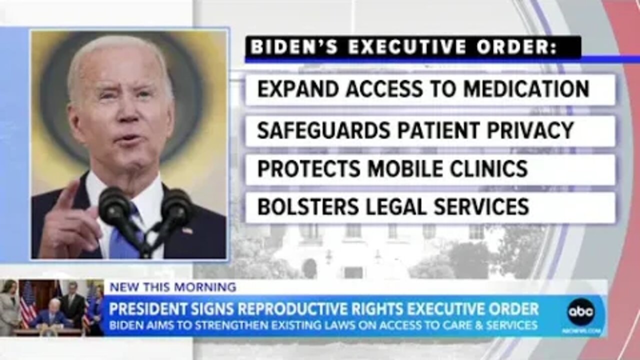 Biden issues executive order stepping up 'access to reproductive health care service '